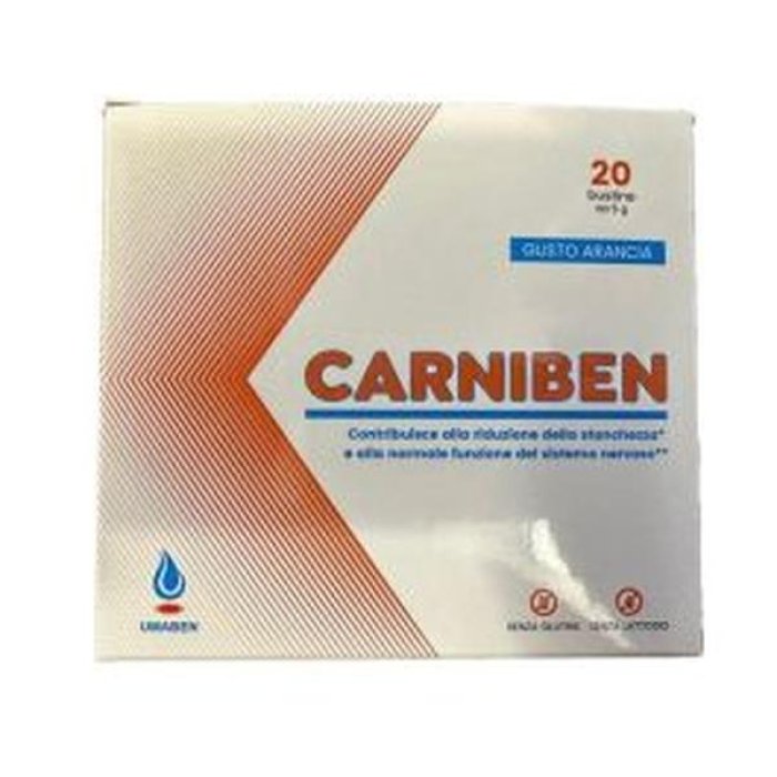 Carniben Integratore Alimentare 20 Bustine da 5 g Tonico Energetico con Carnitina e Vitamine del Gruppo B