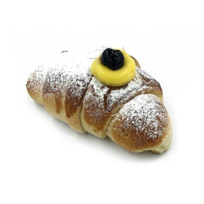 Cornetto alla Crema 150 Grammi Fdc Cornetto Ripieno alla Crema Pasticcera per Colazione e Merenda