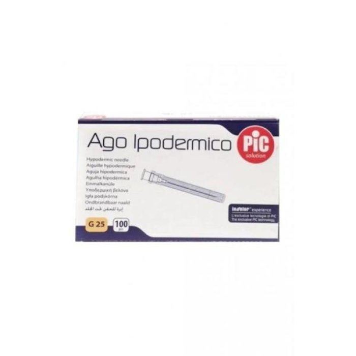 Ago PIC ipodermico sterile G25 - ago monouso per iniezioni sottocutanee