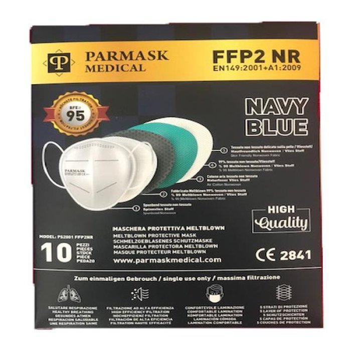 Mascherina protettiva filtrante per adulti livello 2 non riutilizzabile bianca 1 pezzo