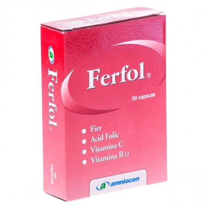 Ferfol Integratore Alimentare di Ferro e Acido Folico in Bustine con Vitamina C e Vitamina B12 – Confezione da 30 Bustine