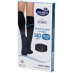 Sauber uomo QSK 140 gambaletto a compressione graduata NEL/XL - supporto per circolazione e gambe affaticate