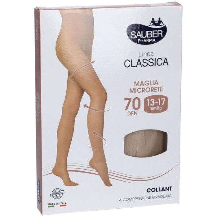 Sauber donna QSK 70 collant compressione media NE/BLL/XL - calze contenitive modellanti