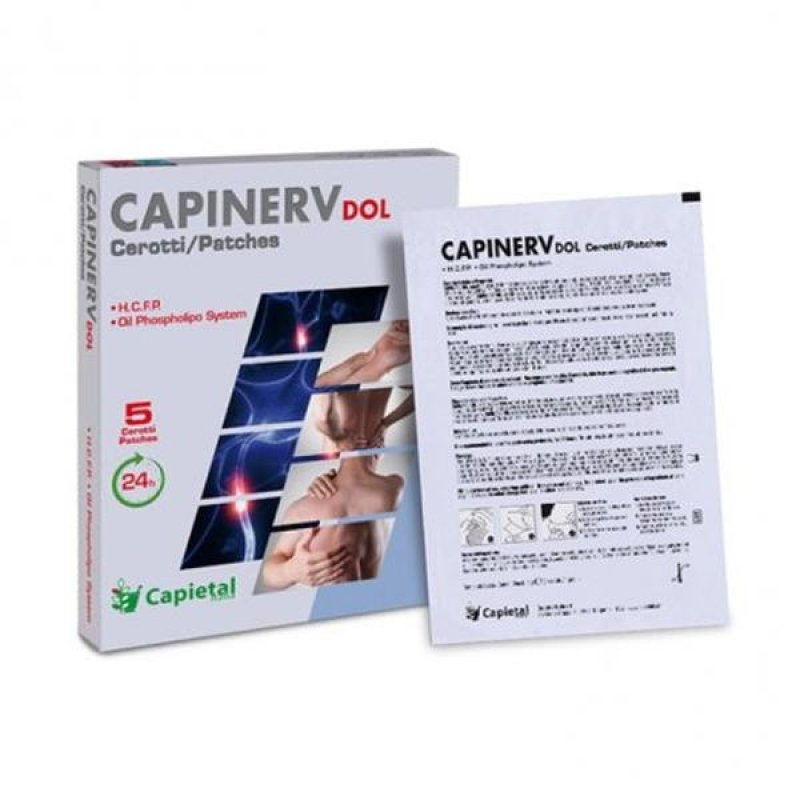 Capinerv Dol Cerotti 5 Pezzi Cerotti Antidolorifici per Dolori Localizzati Muscolari e Articolari