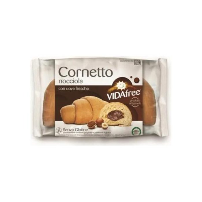 Vidafree Cornetto crema nocciola 60 g - cornetto senza glutine con ripieno alla nocciola