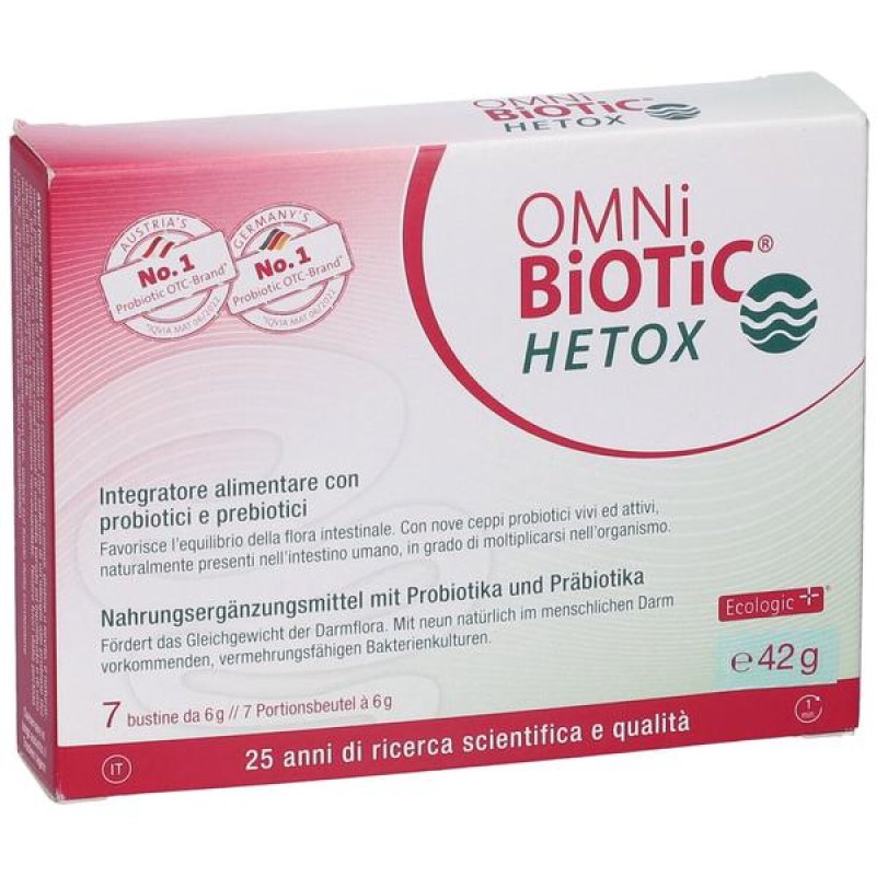 Omni Biotic Hetox 7 bustine - integratore probiotico per fegato e detox intestinale