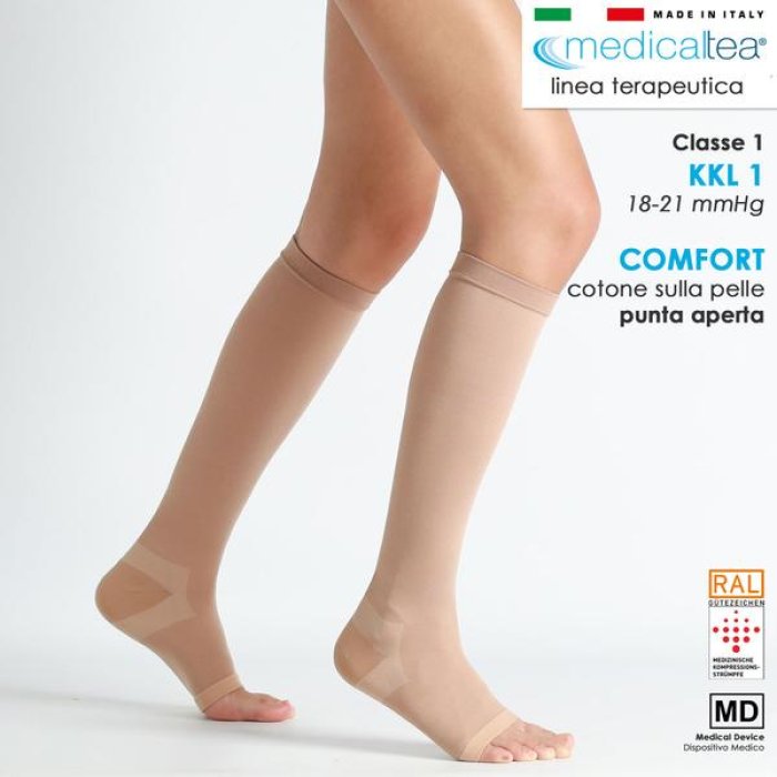 Medi KL1 gambaletto cotone lungo taglia 6 - calza medicale classe 1