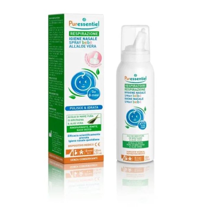 Puressentiel Respirazione - Igiene Nasale Spray Bebè Aloe Vera 0 m+ 120 ml