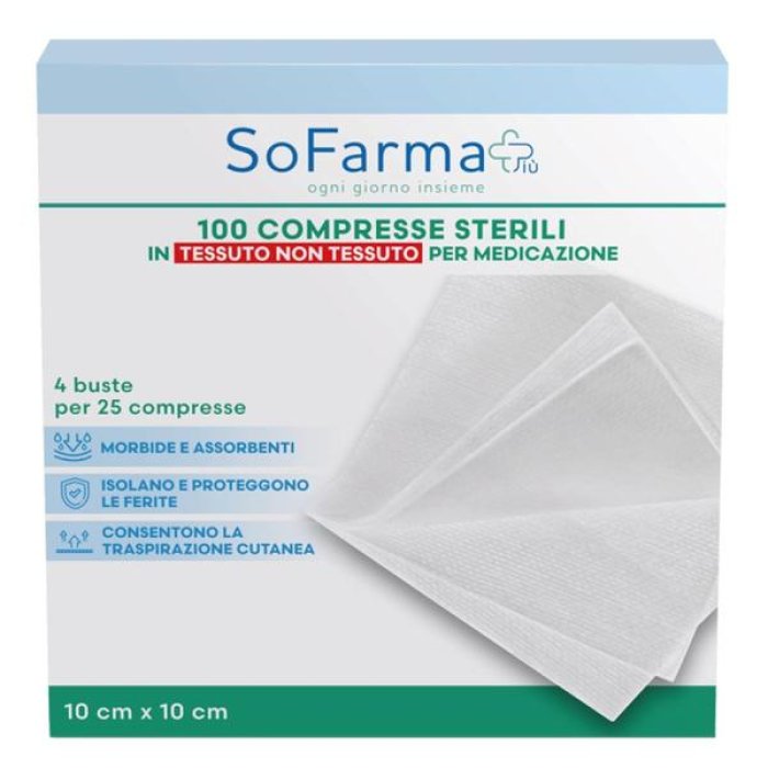 SF+ compresse TNT 10x10 25 pezzi - compresse in tessuto non tessuto per medicazioni