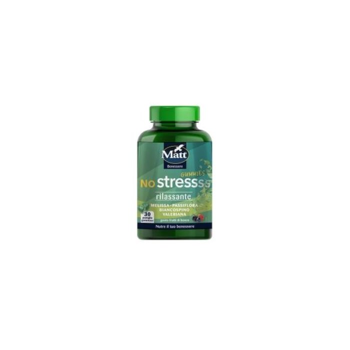 MATT NO STRESS Gummies 30 Pastiglie Gommose Antistress per Relax e Benessere Contro lo Stress