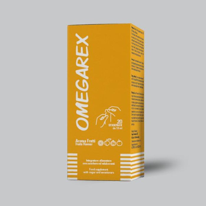 Omegarex 20 Stick Integratore Alimentare in Stick con Omega 3 per Benessere di Cuore Cervello e Vista