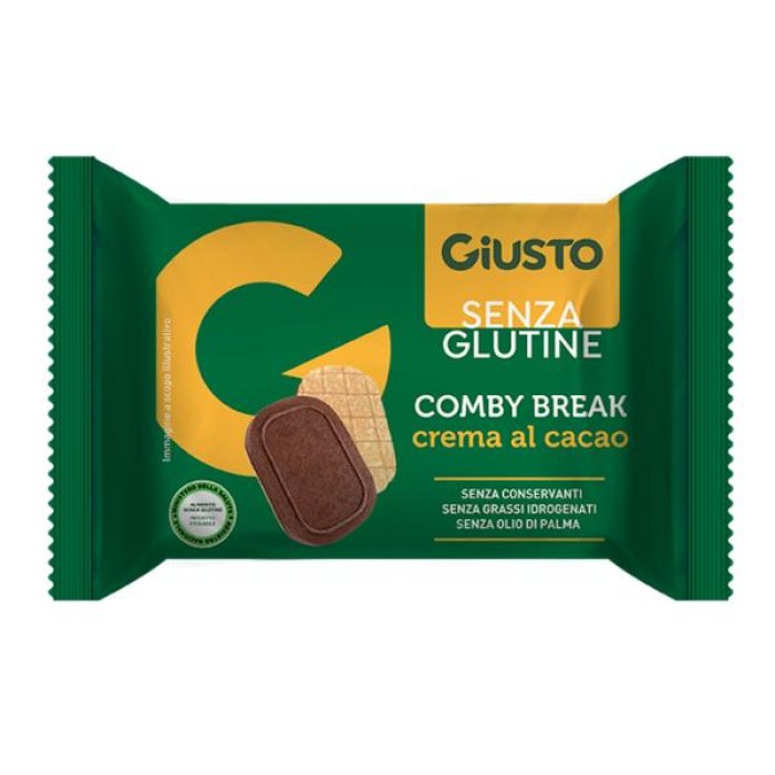 Giusto Senza Glutine Combi Break al Cacao – Snack Ripieno per Colazione e Merenda, Merendina Senza Glutine al Cacao