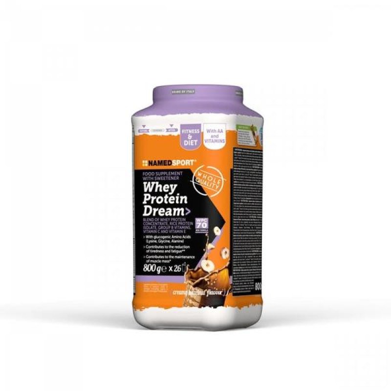 Whey Protein Dream crema hazelnut 800 g - proteine del siero del latte gusto nocciola per sportivi