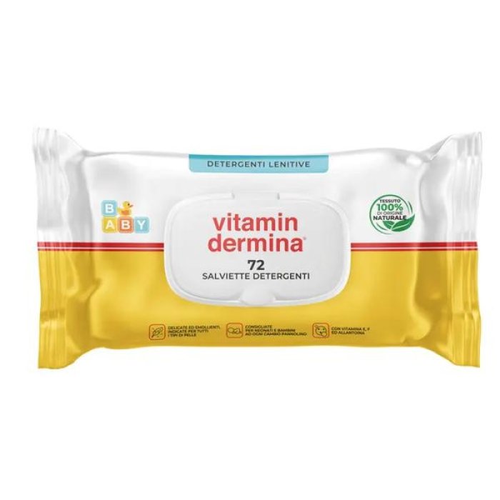 Vitamindermina Salviette Detergenti 80 Pezzi | Salviettine Delicate per Igiene Quotidiana di Neonati e Pelli Sensibili