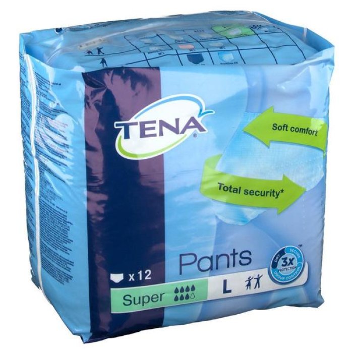 Tena Pants Super L 12 pezzi - pannoloni a mutandina super assorbenti taglia L