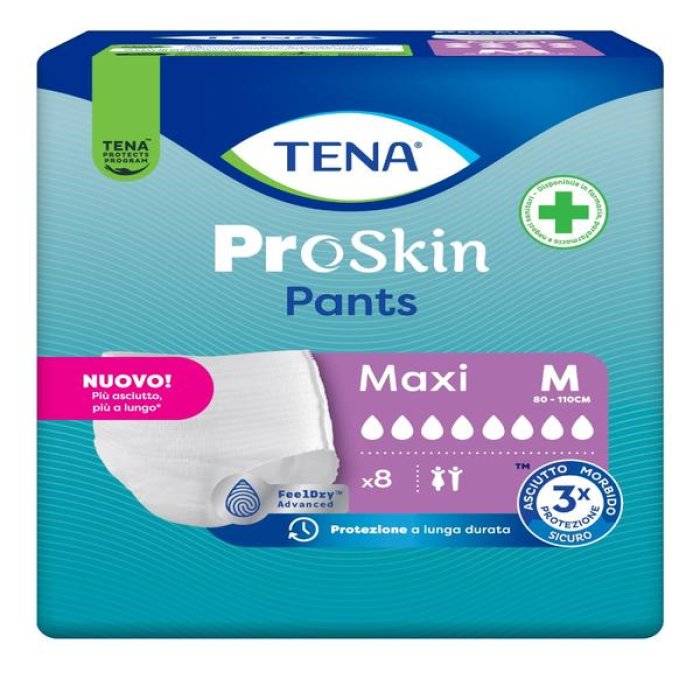 Tena Pants Maxi Taglia M Mutandine Assorbenti per Incontinenza Elevata 8 Pezzi