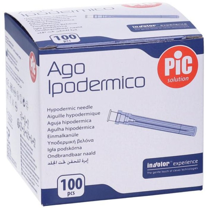 Ago Ipodermico Monouso Pic Calibro 20 Sterile per Iniezioni Confezione 100 Pezzi