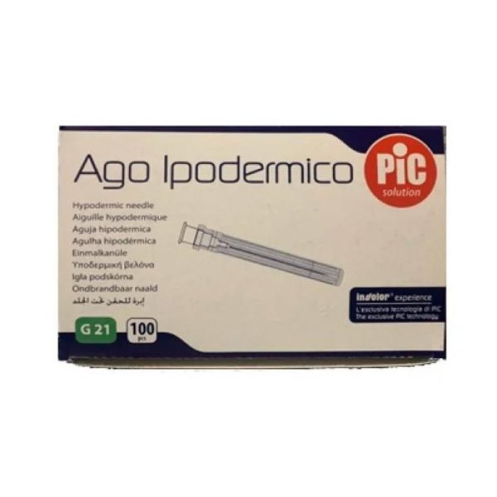 PIC Ago Ipodermico G21 Sterile Monouso in Blister Singolo 100 Pezzi