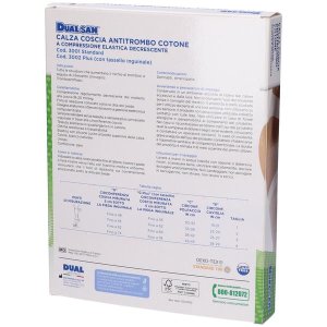Dualsan Calza Terapeutica a Compressione Graduata Classe 1 con Tassello – Calza Elastica Medico Sanitaria per Gambe e Circolazione