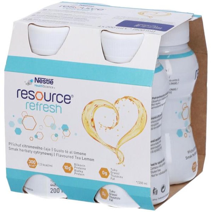Resource Refresh limone 4 bottiglie - bevanda nutrizionale gusto limone