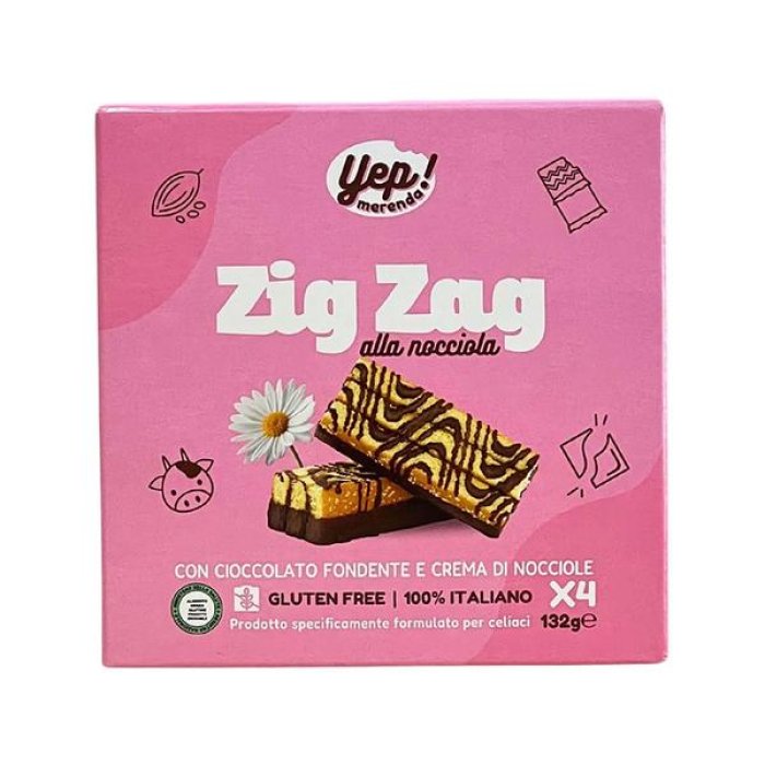 Yep Merenda Zig Zag al Cioccolato 4 Pezzi – Snack Dolce al Cacao per Bambini e Adulti