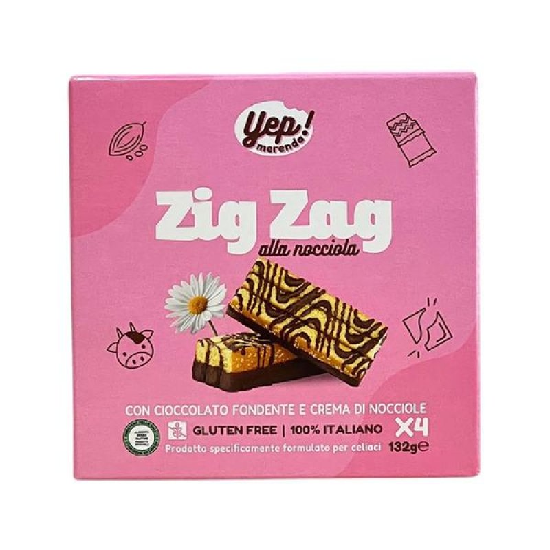Yep Merenda Zig Zag al Cioccolato 4 Pezzi – Snack Dolce al Cacao per Bambini e Adulti