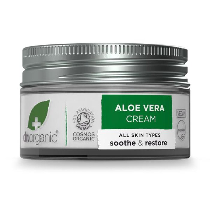 Doctor Organic Aloe Vera Crema Viso Idratante Lenitiva 50 ml per Pelle Secca e Sensibile
