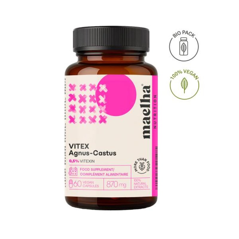 Maelha Nutr Vitex Agnus Castus 60 Capsule Integratore Naturale per Equilibrio Ormonale e Ciclo Mestruale Regolare the