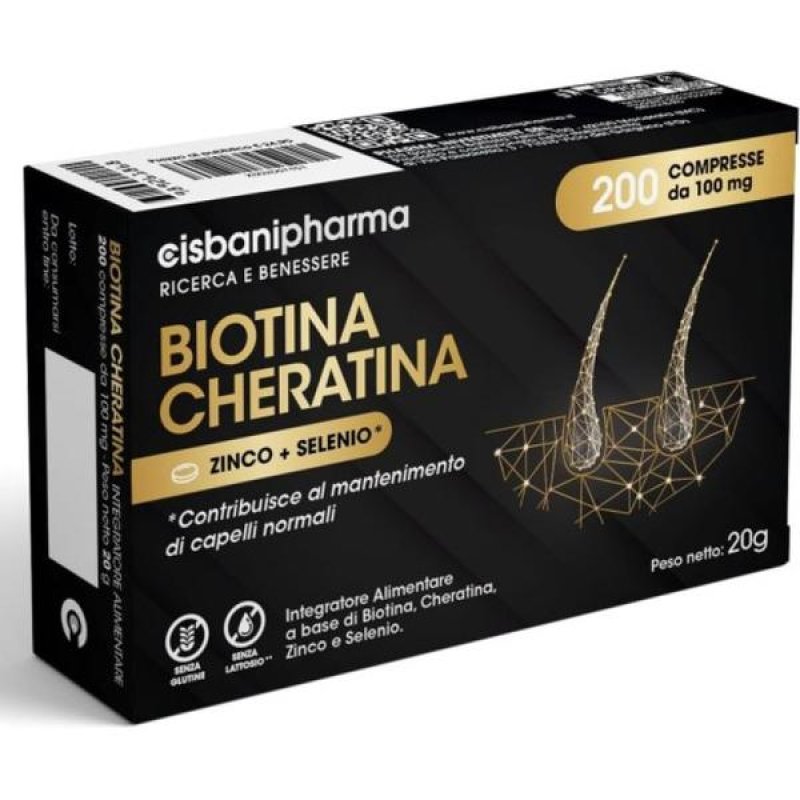 Biotina e Cheratina 200 Compresse – Integratore per Capelli, Unghie e Pelle ad Alto Dosaggio