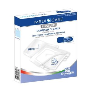 Garza F Care Cot 12/8 10x10 cm 100 pezzi - garze di cotone per medicazione