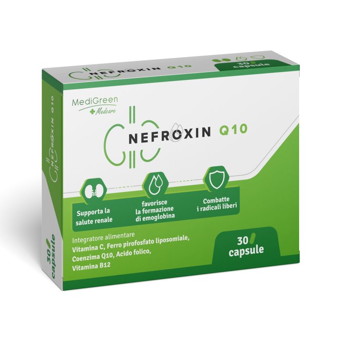 Nefroxin Q10 Integratore Alimentare con Coenzima Q10 30 Capsule per Benessere Renale e Supporto Energetico