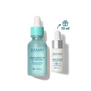 Miamo cofanetto booster immunita' vitamin blend 15% recovery serum 30 ml + aging defense sunscreen drops 10 ml