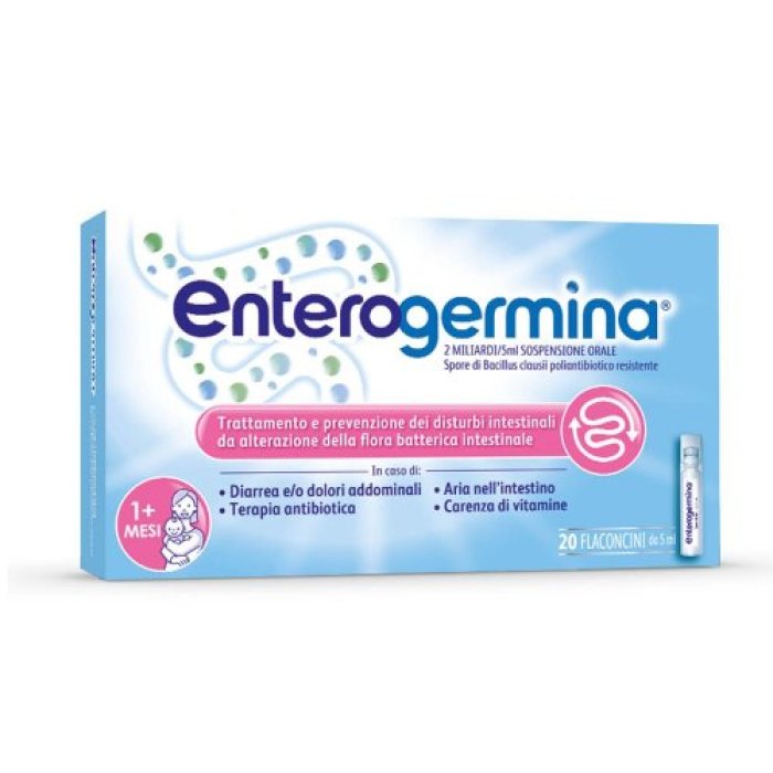 Enterogermina Sospensione Orale fermenti lattici 20 Flaconcini 2 Mld / 5 Ml