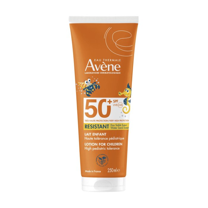 Avène Latte Bambino Protezione Molto Alta SPF50+ Solare per Pelle Sensibile, 250ml