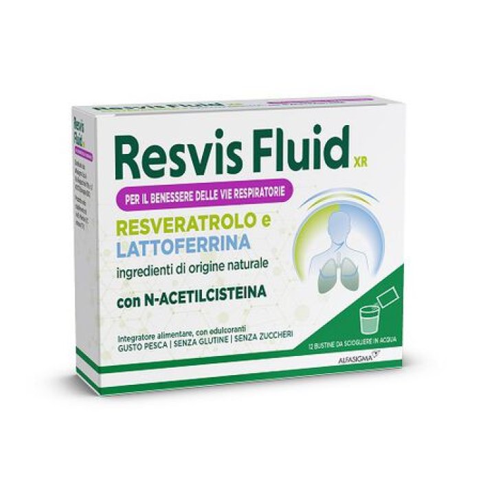  Resvis Fluid Xr Integratore alimentare di N-acetilcisteina e lattoferrina 12 Bustine