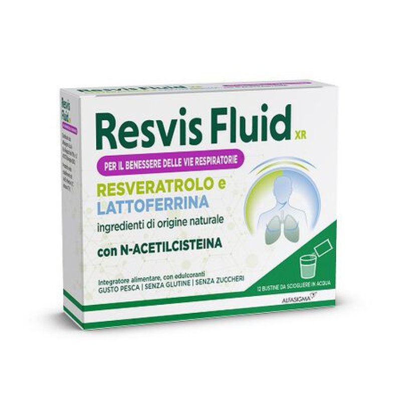  Resvis Fluid Xr Integratore alimentare di N-acetilcisteina e lattoferrina 12 Bustine