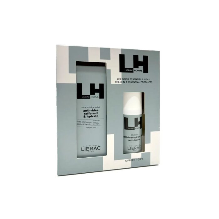 Lierac homme cofanetto fluido anti-età 50 ml + deodorante 50 ml in regalo