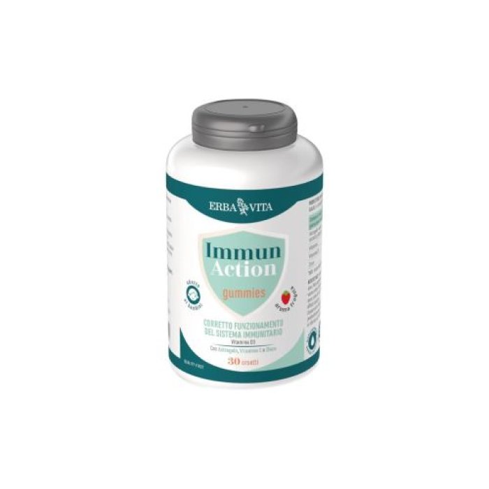 Erba vita immuno action gummies integratore per il sistema immunitario 30 orsetti gommosi gusto fragola