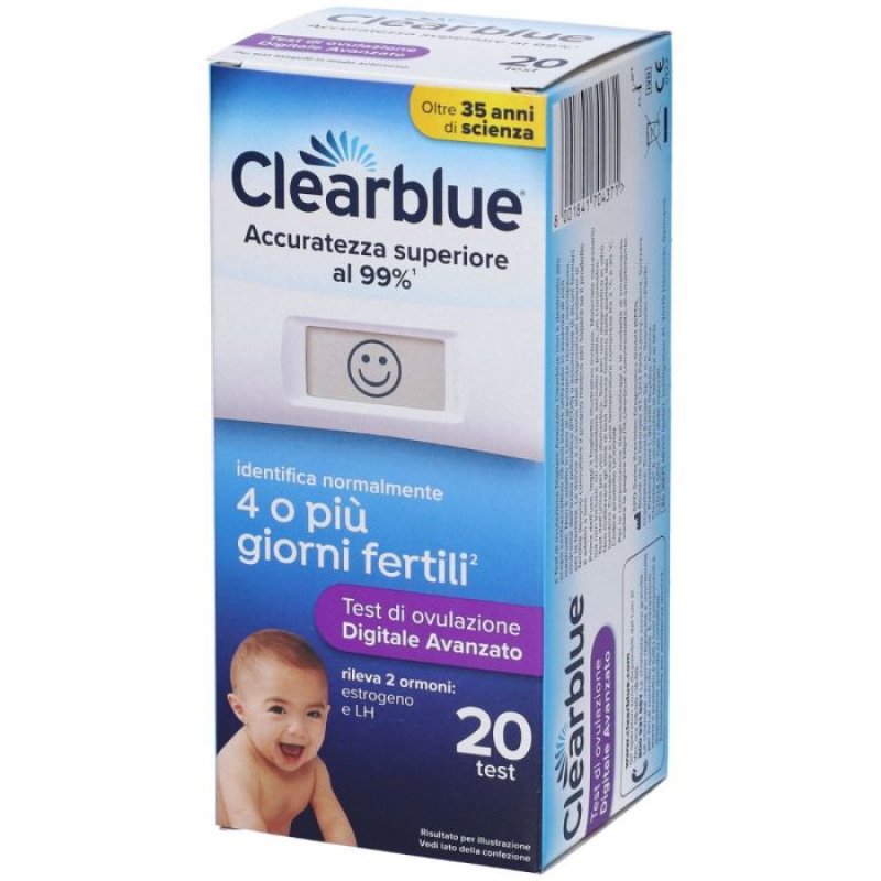 Clearblue test di ovulazione digitale avanzato 20 pezzi