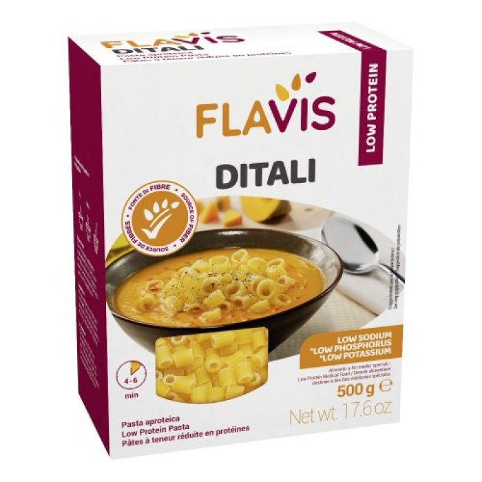 Flavis Ditali Aproteici 500 grammi - Pasta senza glutine e a basso contenuto proteico