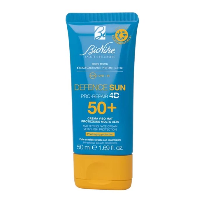 Bionike Defence Sun - Crema Viso Mat SPF50+ Protezione Molto Alta, 50ml