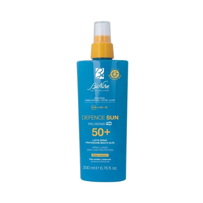 Bionike Defence Sun Latte Spray solare SPF 50+ 200 ml - Protezione alta e tripla fotoprotezione