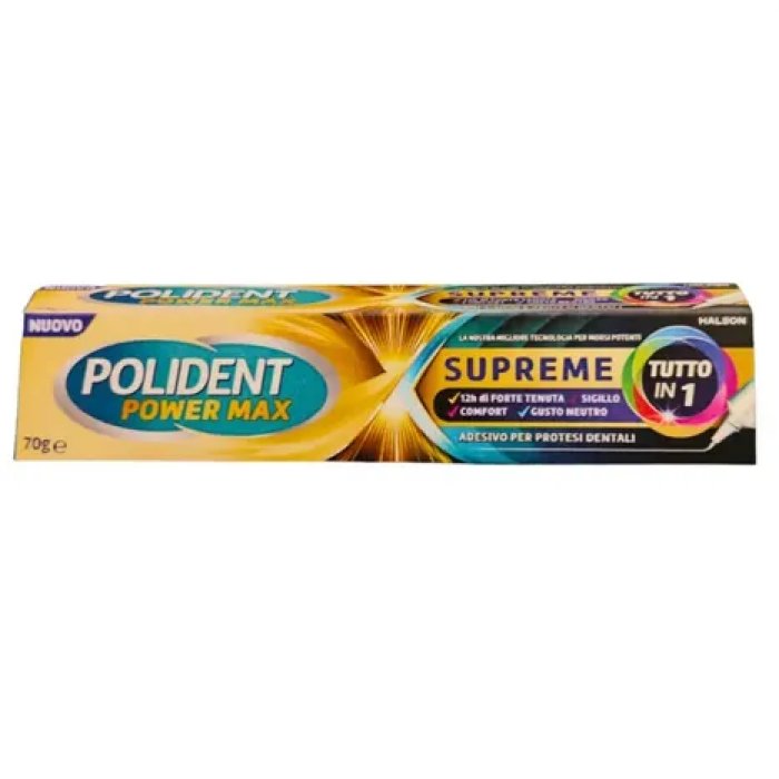 Polident Power Max Supreme Crema Adesiva per Dentiera - 70gr