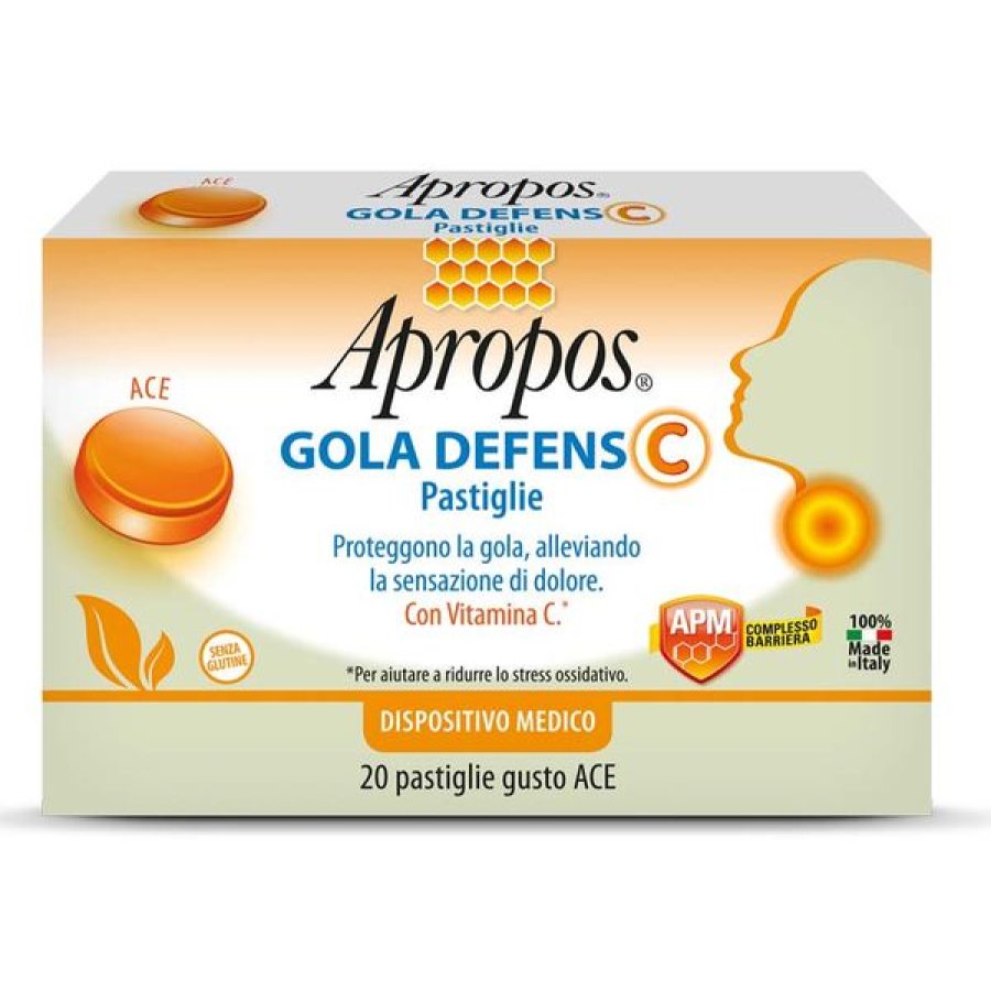 Apropos Gola Defens 20 pastiglie gusto ACE per alleviare il dolore alla gola - Desa Pharma Srl Apropos Gola Defens 20 pastiglie gusto ACE per alleviare il dolore alla gola - Desa Pharma Srl