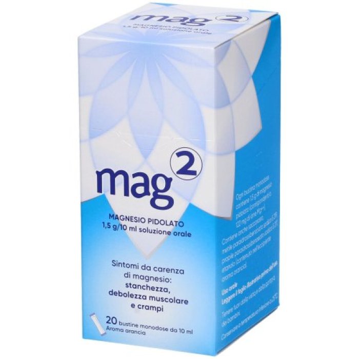 Mag 2 soluzione orale  1,5gr/10 ml magnesio pidolato 20 bustine stick