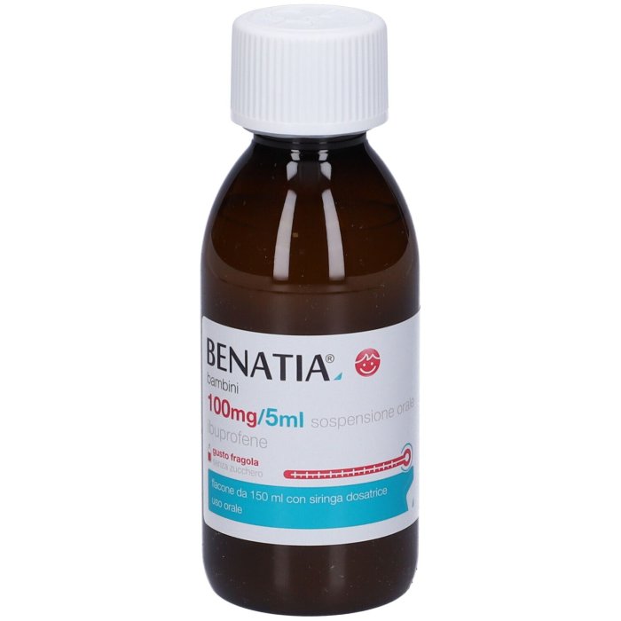 Benatia sciroppo bb orale sosp 150 ml 100 mg 5 ml gusto fragola senza zucchero