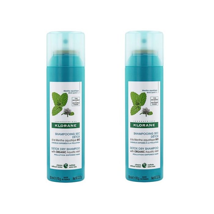 Klorane Duo Shampoo Secco Menta Bio 2 Pezzi Da 150 Ml