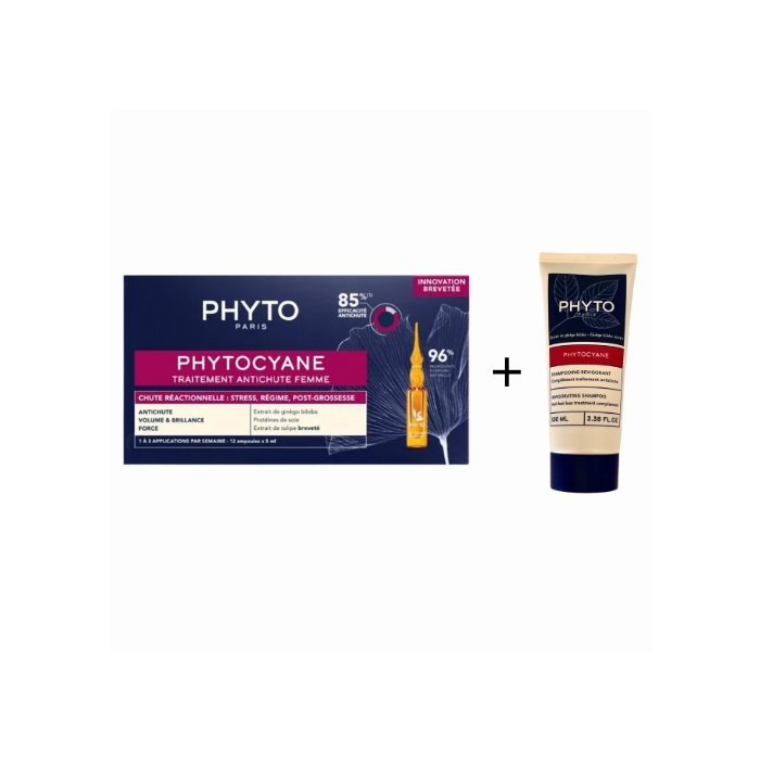 Phyto Phytocyane Kit Donna Caduta Temporanea 12 fiale 5 ml + Shampoo 100 ml Omaggio