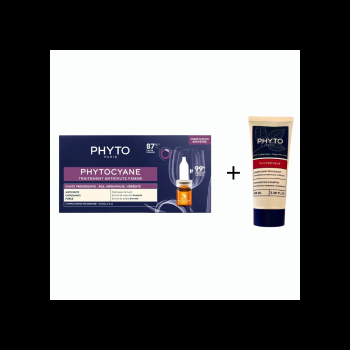 Phyto Phytocyane Kit Donna Caduta Progressiva 12 fiale 5 ml + Shampoo Donna 100 ml Omaggio