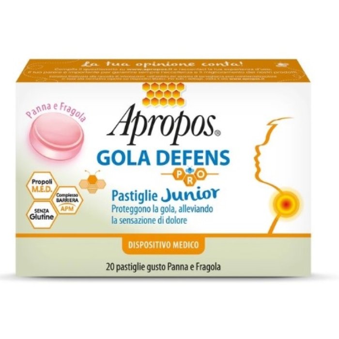 Apropos Gola Defens Pro 20 Pastiglie Junior Panna Fragola